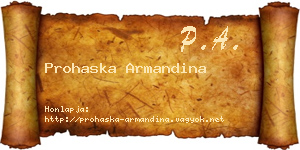 Prohaska Armandina névjegykártya